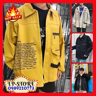 ÁO KHOÁC KAKI - ÁO BOMBER TÚI IN TAY 3 MÀU ( KÈM ẢNH THẬT )