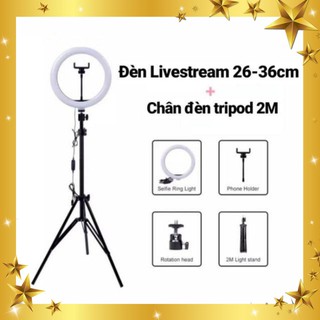 [bh-6t]Đèn livestream 26cm, đèn livestream hỗ trợ ánh sáng chụp ảnh, make up trang điểm, 3 chế độ ánh sáng