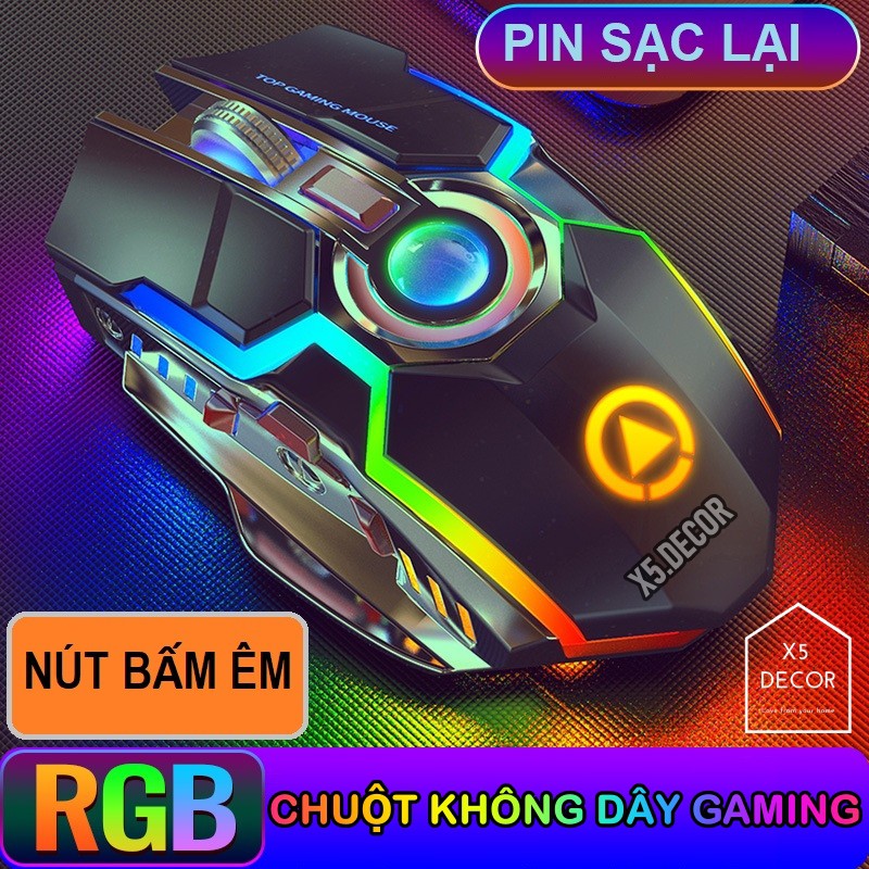 [GIÁ TRẢI NGHIỆM] Chuột Không Dây LED RGB chuyên Gaming Streamer Cao Cấp G80 - Sạc Pin Nhanh, Chỉnh được Độ nhạy DPI