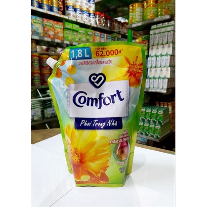 Nước xả vải Comfort 1 lần xả hương Nắng Mới phơi trong nhà túi 1800ml  - nước xả quần áo thơm lâu