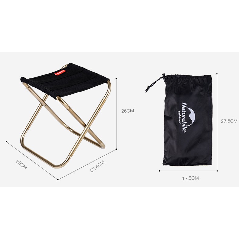Ghế xếp gọn mini, chất liệu hợp kim Nhôm siêu nhẹ NatureHike NH17Z012-L | BigBuy360 - bigbuy360.vn