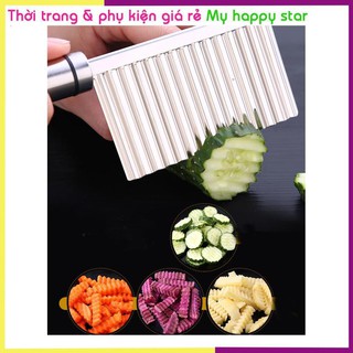 Dao thái lưỡi lượn inox sóng tạo hình củ quả IN05 (Dao cắt khoai tây, cà rốt, xu hào, su su...)