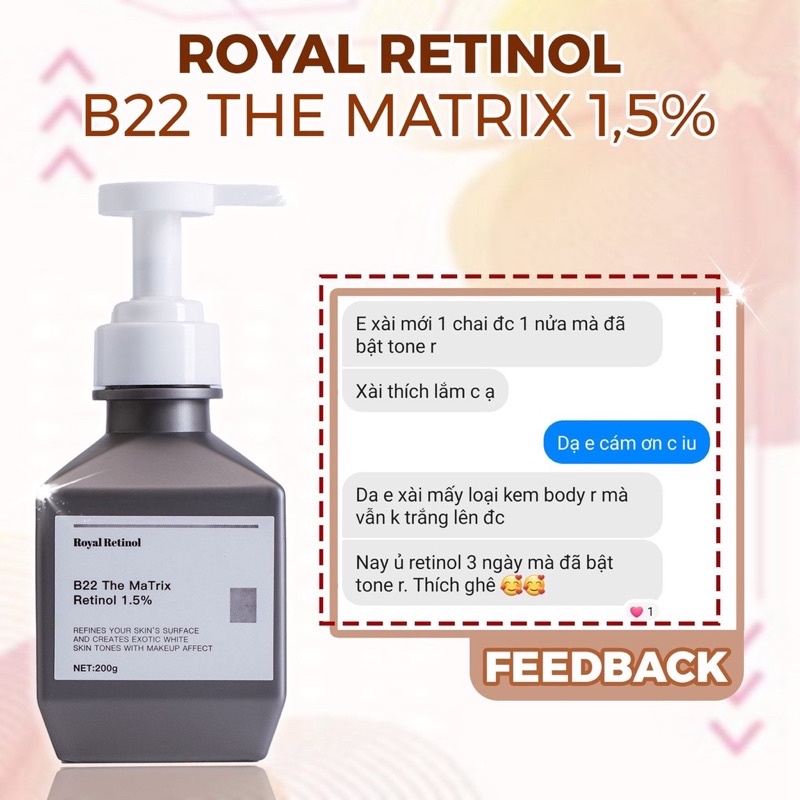 Retinol The Matrix B22 Kem Dưỡng Trắng Da Body