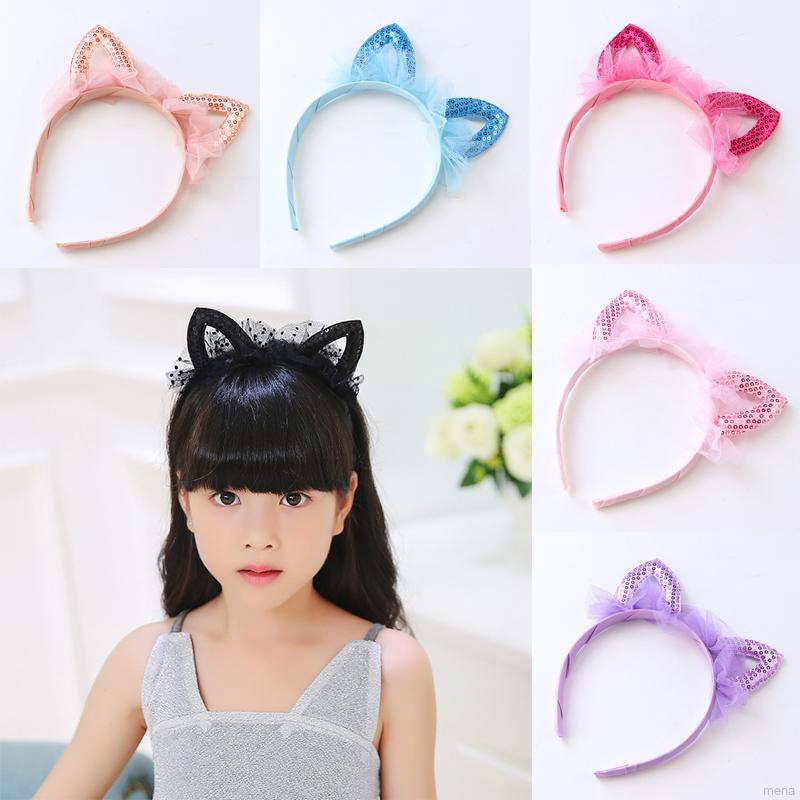 Băng Đô Cài Tóc Hình Tai Mèo Đính Kim Sa Lấp Lánh Có Ren Phủ Dễ Thương Cute Cho Bé FOLLOW TẶNG 3KHÀNG CÓ SẴNCHỌN
