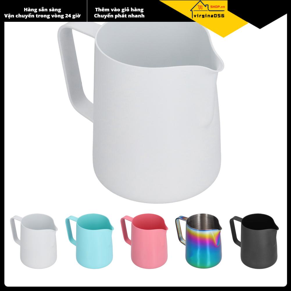 Virgina056 Cốc làm lạnh bằng thép không gỉ 350ml Miệng nhọn Tách cà phê cappuccino đậm đặc Latte Art Pitcher