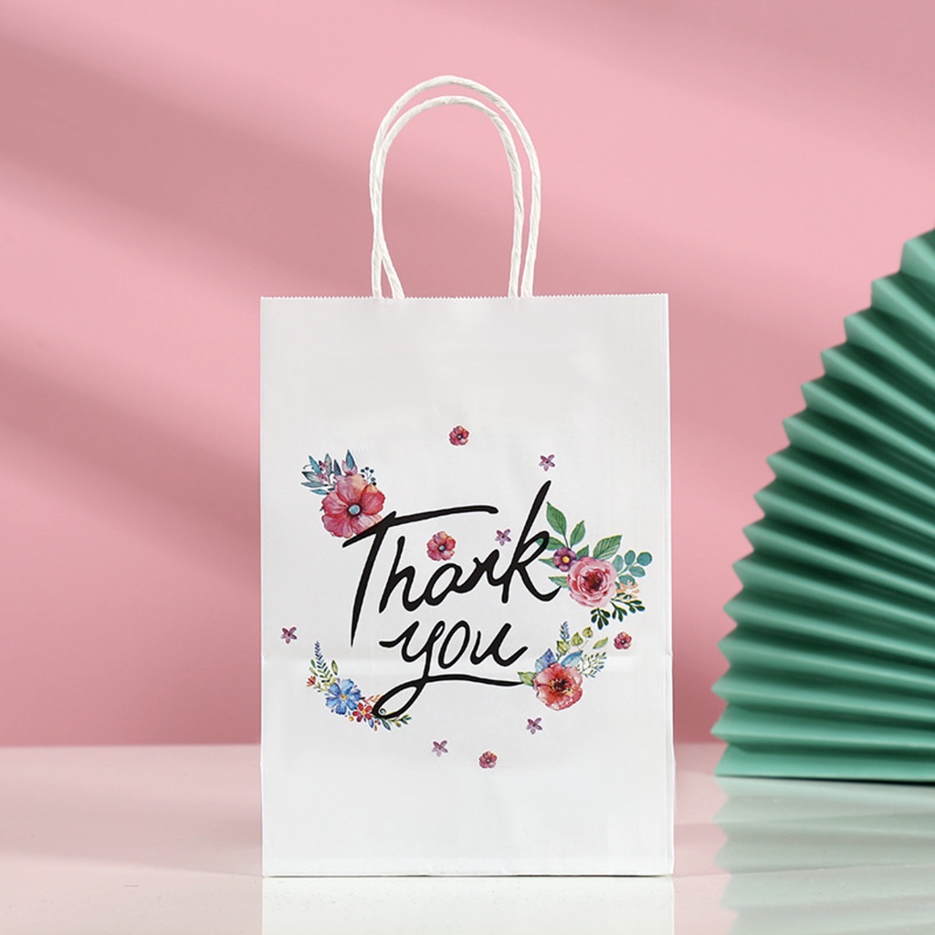 Túi Giấy Đựng Quà Cảm Ơn Thank You Phong Cách Hàn Quốc Họa Tiết Xinh Xắn Size S và M - Paper Bag Saigonir