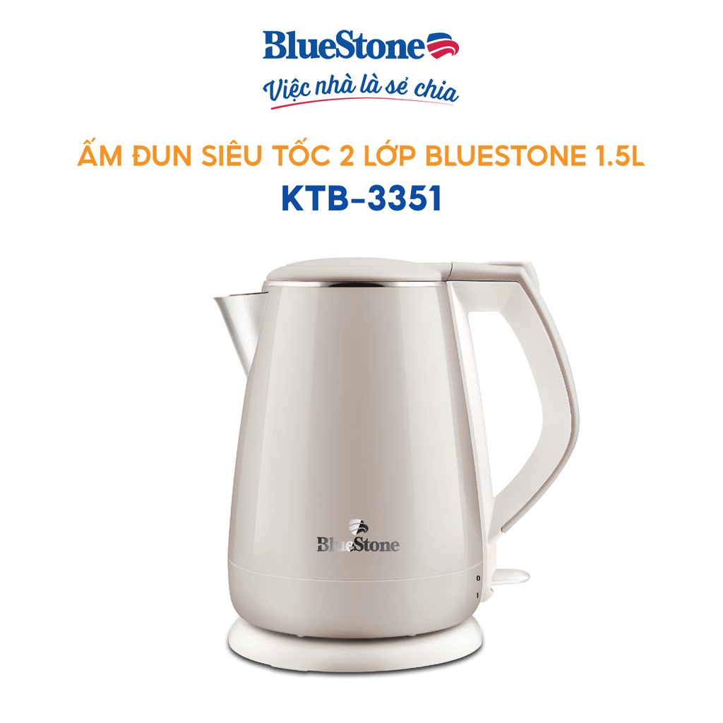 [Mã ELHAMS5 giảm 6% đơn 300K] Ấm Đun Siêu Tốc BlueStone KTB-3351 , 1.5 lít - 1800W , Bảo Hành Chính Hãng 2 Năm