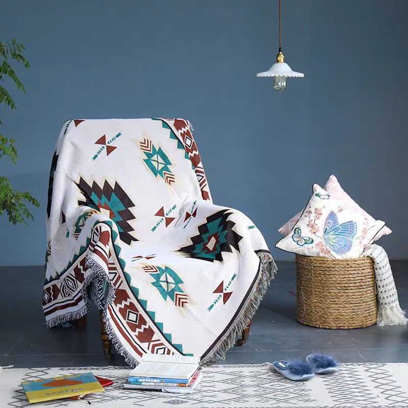 [FREE SHIP] Thảm phòng khách, Khăn phủ sofa vintage chất liệu cotton dệt cao cấp