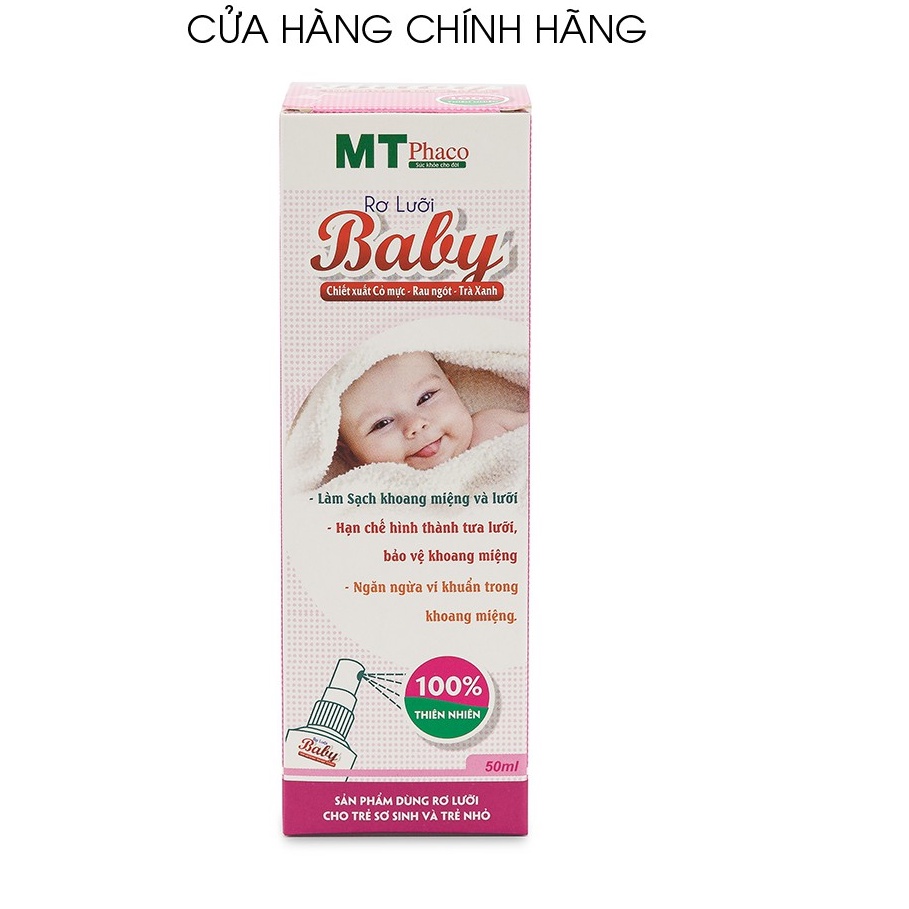 Dung dịch rơ lưỡi Baby chiết xuất cỏ mực, rau ngót, trà xanh - Chai 50ml