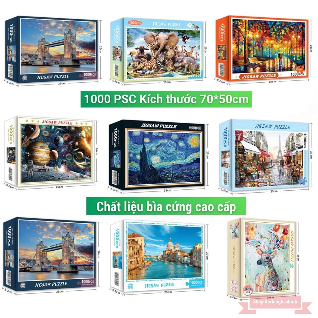 [Mã 12LSSALE giảm 100% đơn 50k] Bộ Tranh Ghép Xếp Hình 1000 Pcs Jigsaw Puzzle (Tranh ghép 70*50cm) Bản Thú Vị Cao Cấp