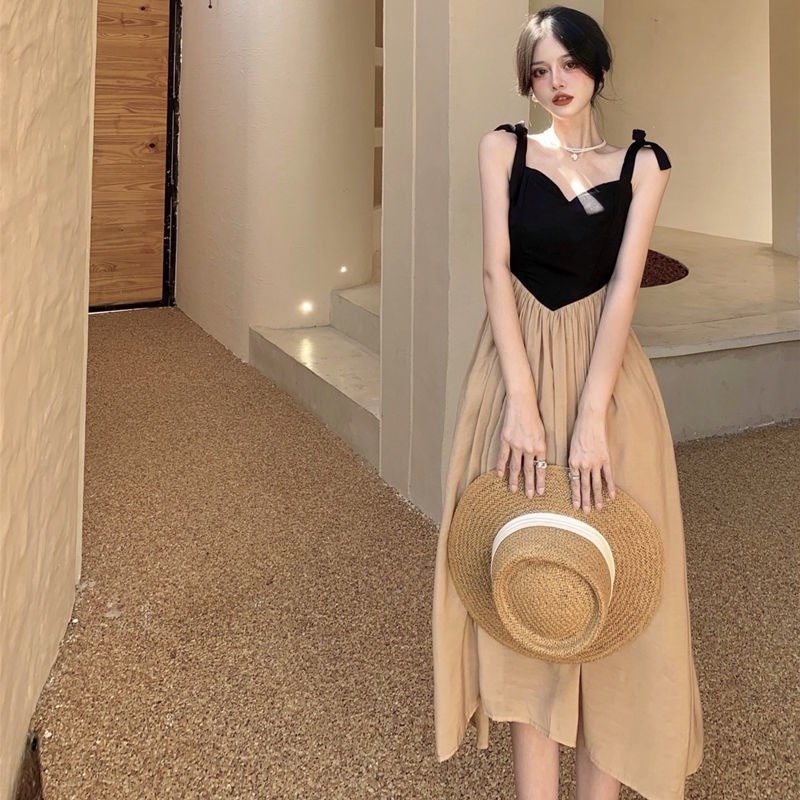 Đầm Dài Hai Dây Eo Cao Thời Trang Mùa Hè Dành Cho Nữ