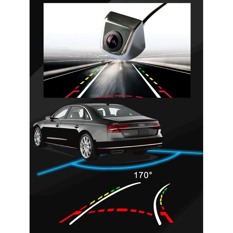 Camera lùi xe hơi AHD 170 xi crom đánh góc lái