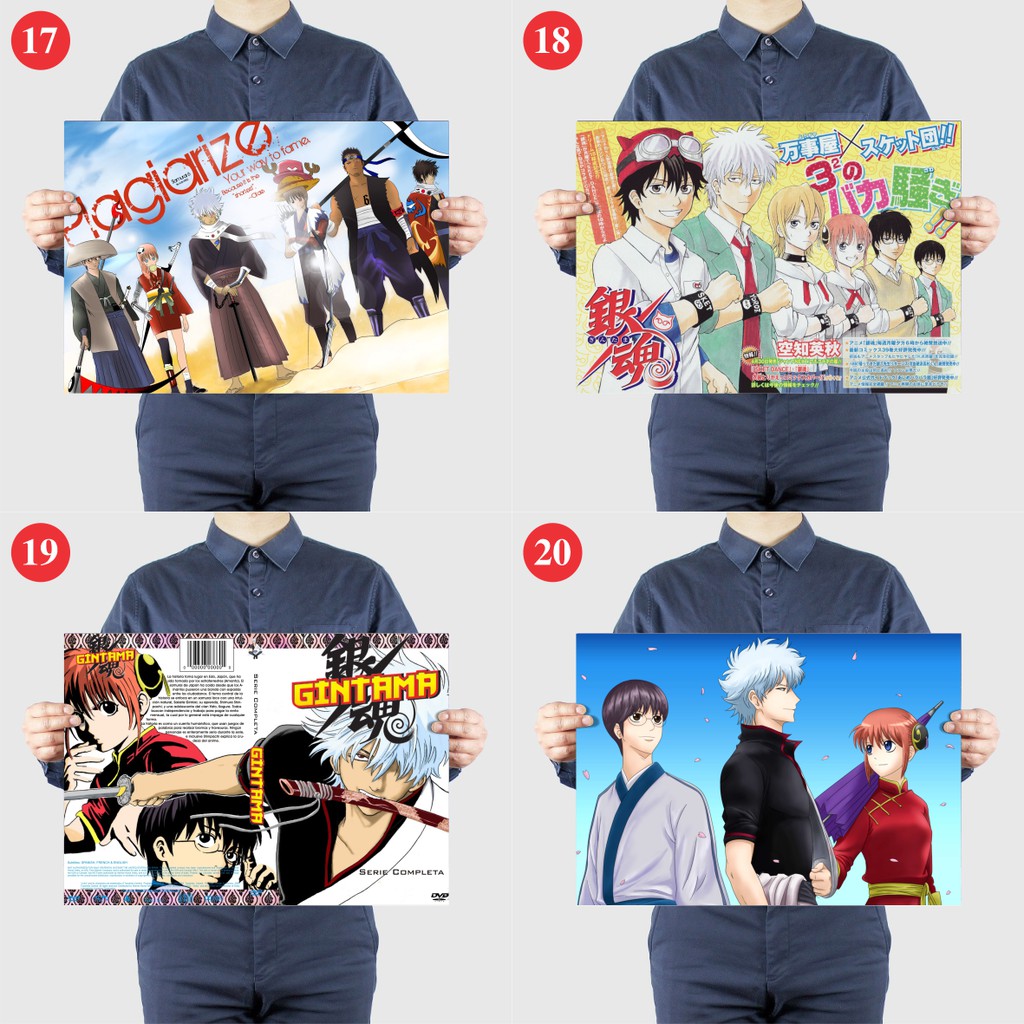 Tấm poster anime Gintama - Linh hồn bạc - áp phích decal dán tường, dán kính bóc dán by AnimeX