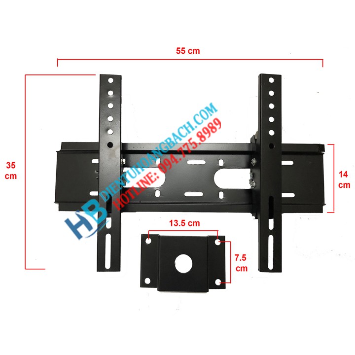 [Mã ELORDER5 giảm 10K đơn 20K] Giá treo tivi thả trần 32 - 43 inch - Độ dài tối đa 1M5 - Tâm lỗ tối đa 30 x 30 cm