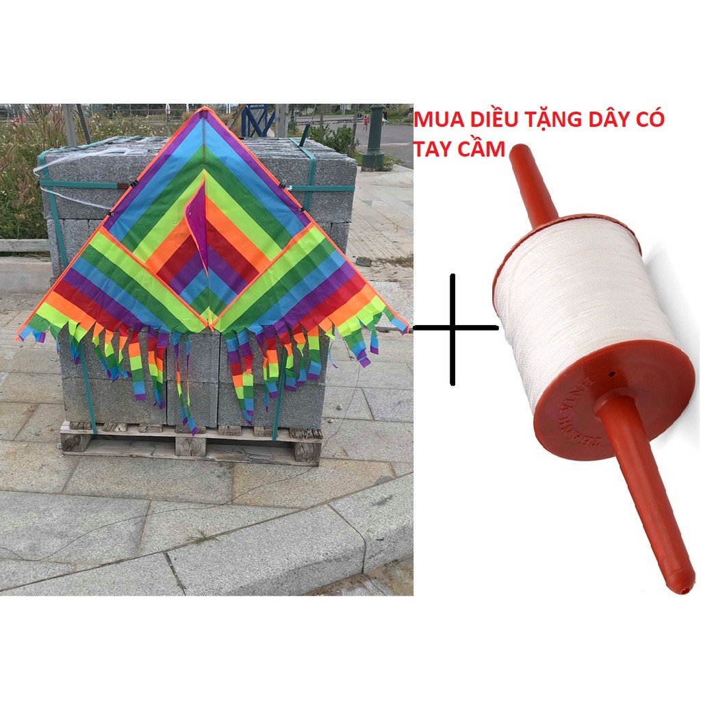 [MUA 1 ĐƯỢC 2] Diều 7 cầu vồng (RAINBOW) - TẶNG TAY CẦM diều thả 150M + Túi vải đựng diều độc lạ, diều 3D, diều siêu to