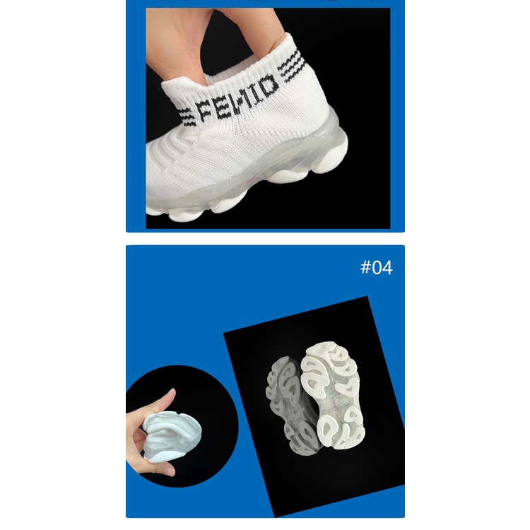 AMILA Giày Thể Thao One-Set Tất Dệt Kim Co Giãn Thoáng Khí Có Đèn LED Phong Cách Mới Mùa Hè Cho