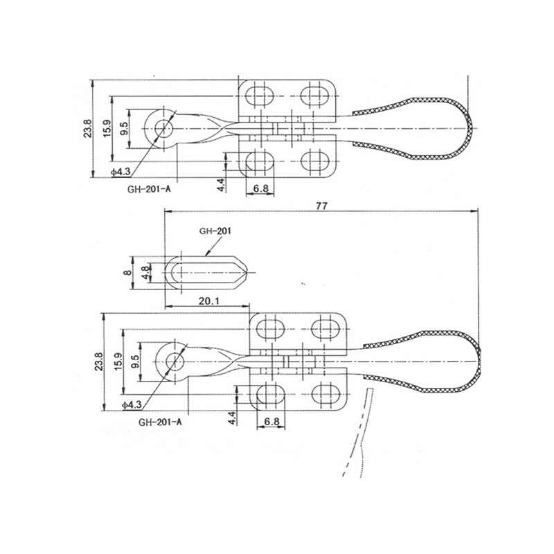 Set 4 kẹp bản lề chất liệu kim loại bền bỉ