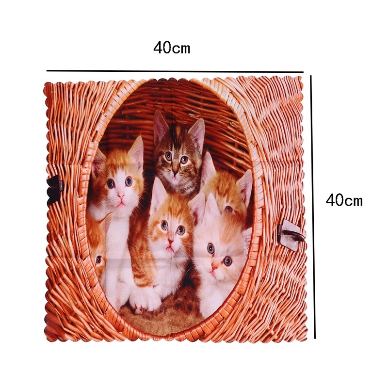 Khăn Trải Bàn Hình Mèo 3d Xinh Xắn