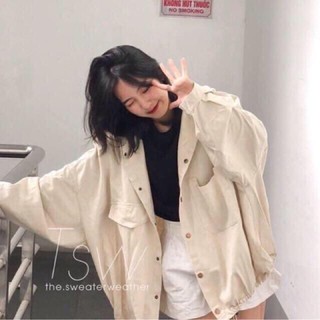 Áo khoác kaki cúc đồng dây rút