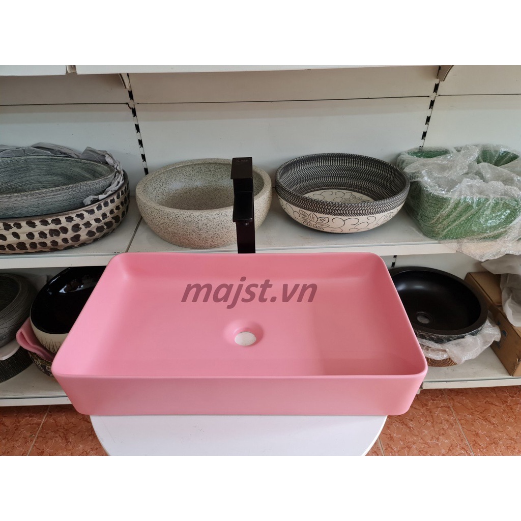 Lavabo, Chậu sứ đặt bàn nghệ thuật màu hồng Majst.