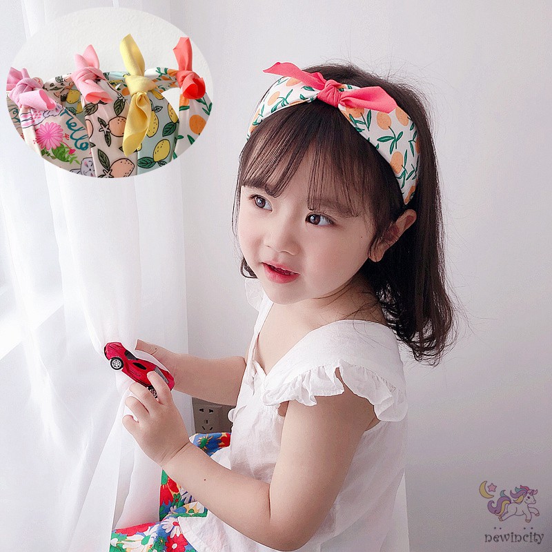 Băng Đô Hoạ Tiết Trái Cây Thắt Nơ Nhiều Màu Cho Bé Gái
