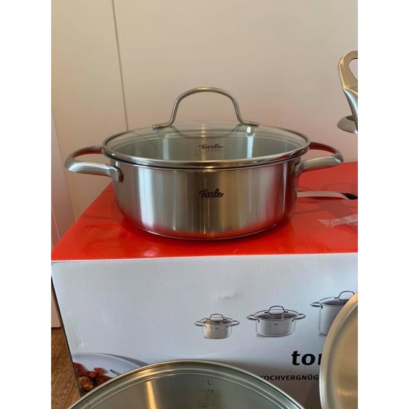 🇩🇪BỘ NỒI TỪ CAO CẤP FISSLER TORONTO 5 món inox bóng mờ sang trọng bền bỉ