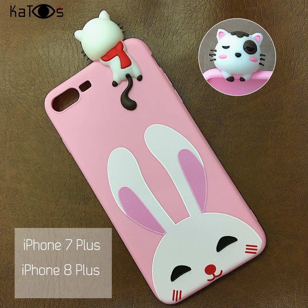 Ốp lưng gắn thú cute iPhone 7 Plus/ 8 Plus