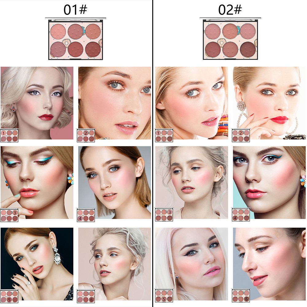 FUTURE 6 Colors New Hot 6 Colors Face Blush Palette Face Makeup Tool Blush Contour Flame Brushes Fashion Shimmer Matte Women Beauty Highlight