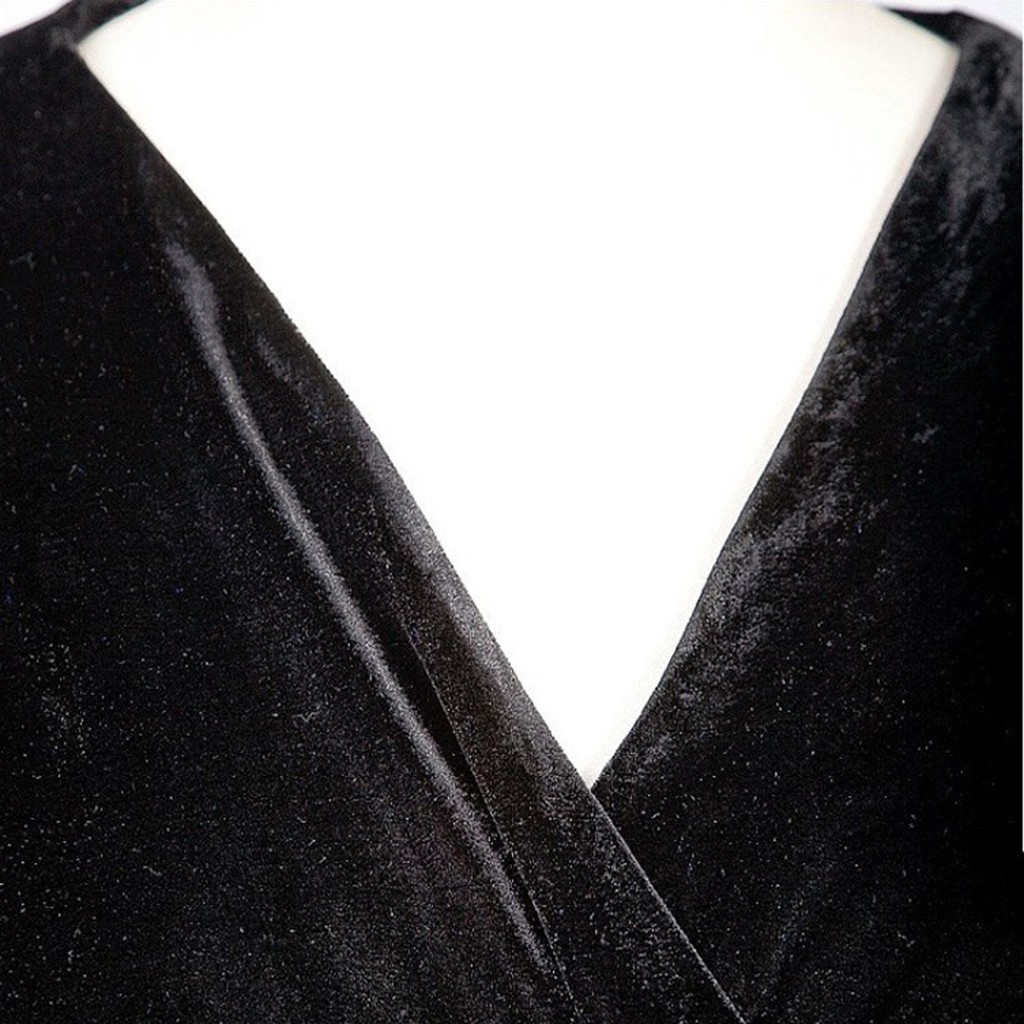 Đầm Nhung Dài Cổ Chữ V Gợi Cảm Cho Nữ | BigBuy360 - bigbuy360.vn