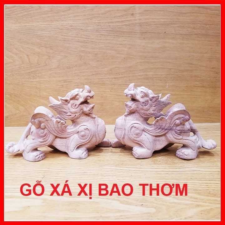 Cặp tỳ hưu phong thủy gỗ xá xị thơm