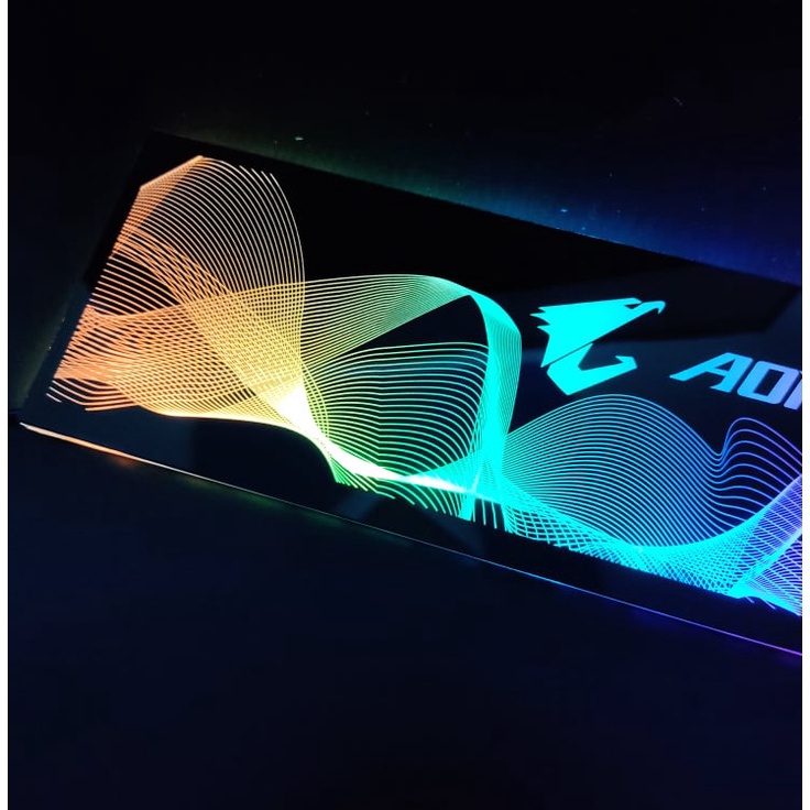 Tấm Che Hộp Nguồn PC Led 5v ARGB Hình Hoạ Tiết Sóng Vô Cực Logo Gaming Đồng Bộ Màu Hub Coolmoon, Mainboard