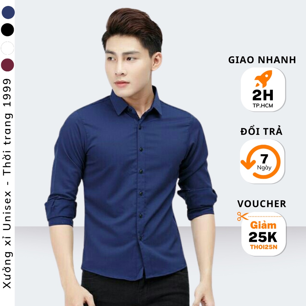 Áo sơ mi nam cổ bẻ vải Thái bền đẹp áo sơ mi nam tay dài cổng sở chống nhăn và xù co giãn nhẹ thoáng mát[HÀNG TỐT]