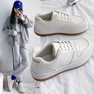 Giày thể thao Ulzzang đế bánh mì màu kem cao cấp Giầy sneaker nữ Ulzzang màu trắng kem Hot Hit