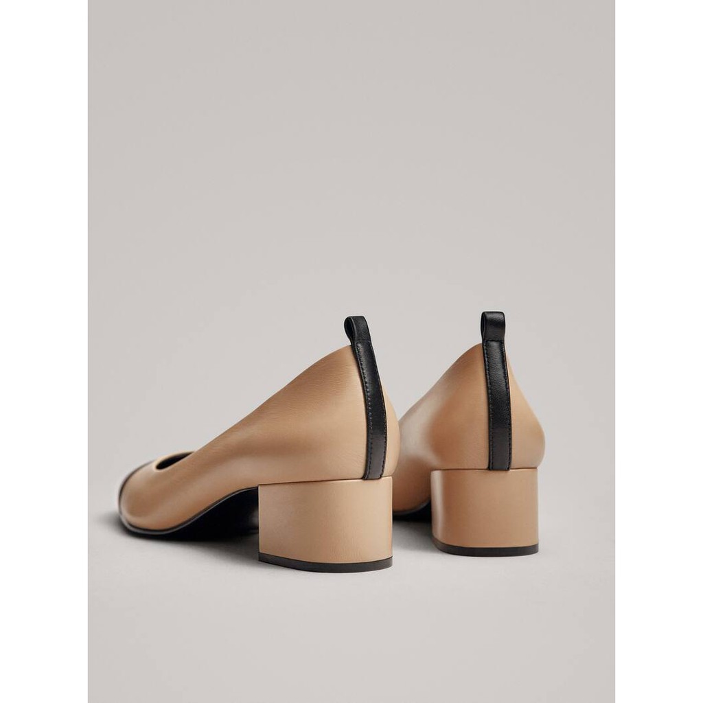 HEELED TWO-TONE SHOES WITH TOE DETAIL