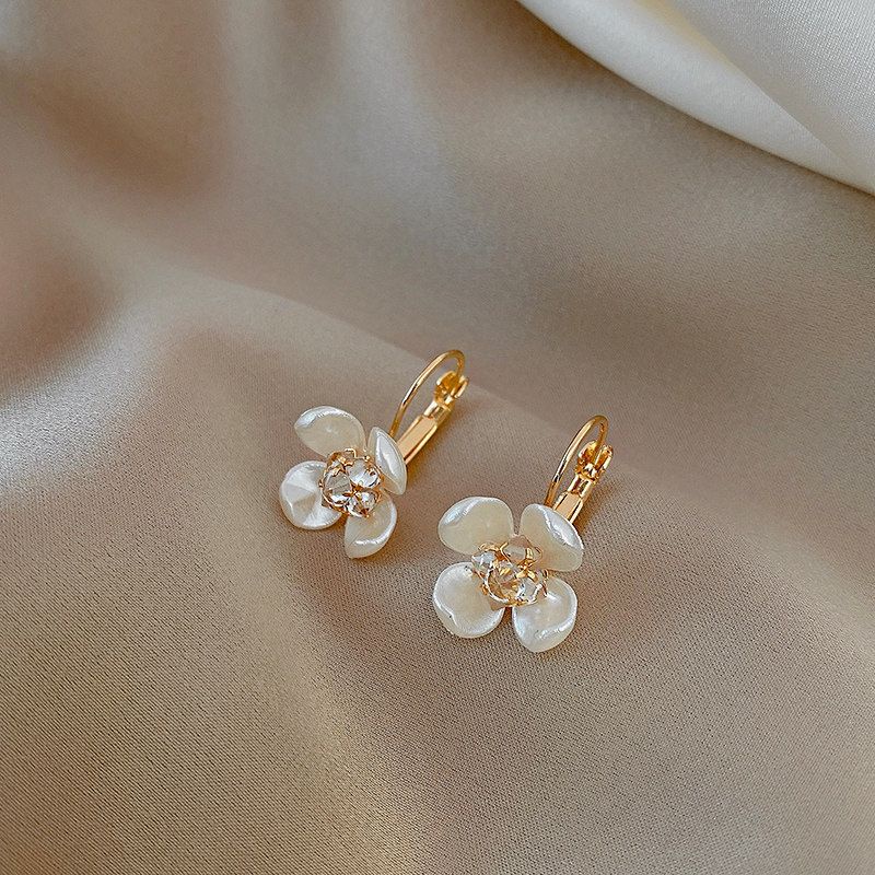 Hoa tai bạc S925 - Bông tai nữ bạc S925 hoa đá Flowers sang trọng, thanh lịch ZAZA accessories ZHT0075