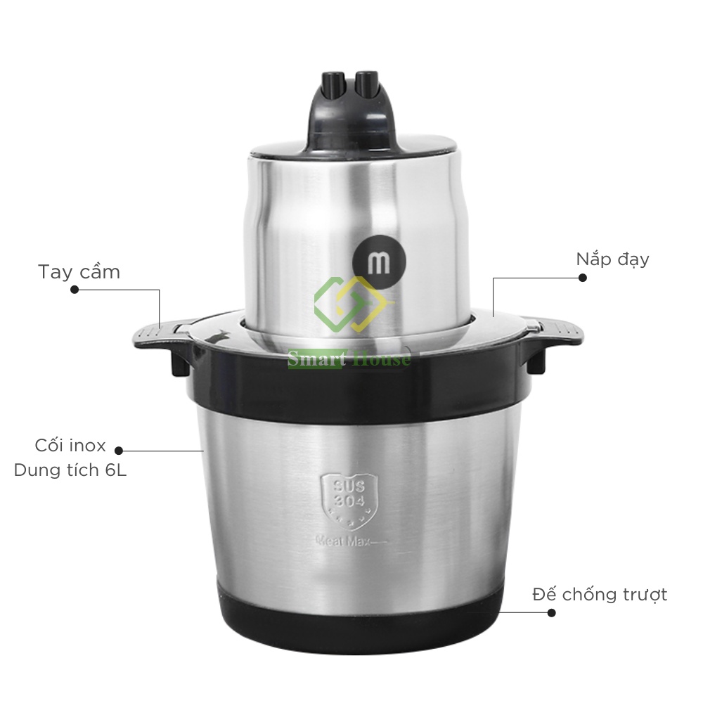 Máy Xay Thịt Giò Chả Sống 6L Mishio MK279 1200W
