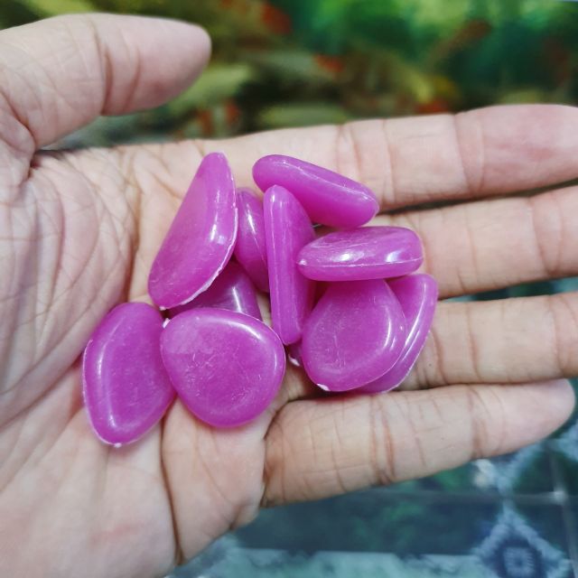 10 VIÊN ĐÁ DẠ QUANG MÀU TÍM TRANG TRÍ HỒ CÁ NON BỘ