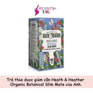 Trà thảo dược giảm cân Heath & Heather Organic Botanical Slim Mate của Anh
