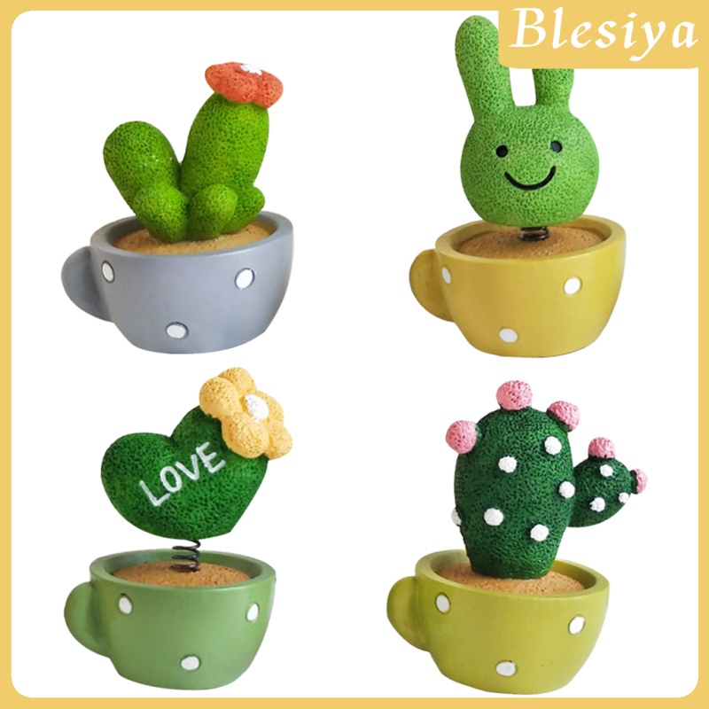 Set 4 Đồ trang trí Cây Xương Rồng Nhỏ Dễ Thương Trang Trí Bảng Điều Khiển Xe Hơi / Văn Phòng
