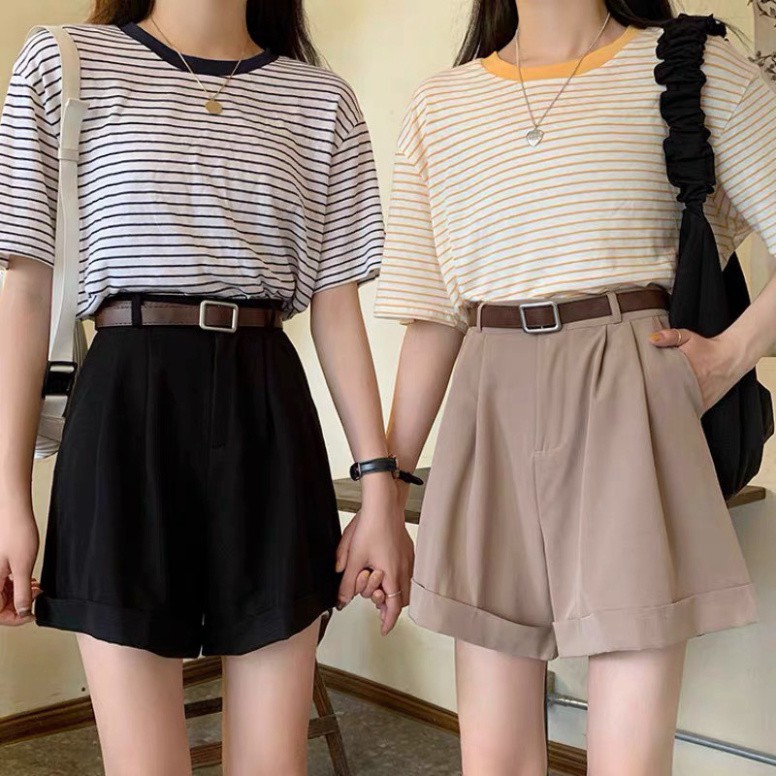 Quần sọc nữ lưng đùi bằng vải cao cấp, thấm hút mồ hôi, mặc thoải mái không kén tuổi, HOT TREND 2020