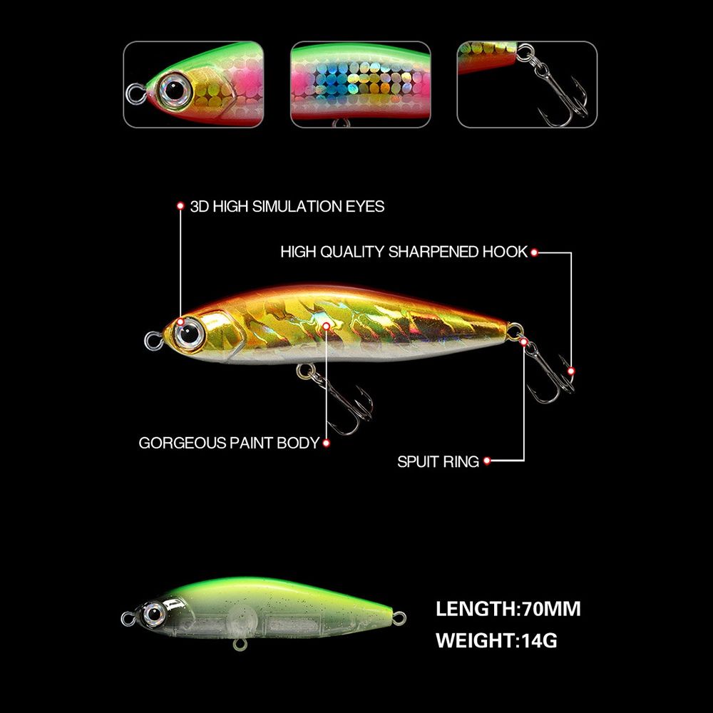 Mồi Câu Cá Giả 70mm 14g Có Móc Câu Tiện Dụng