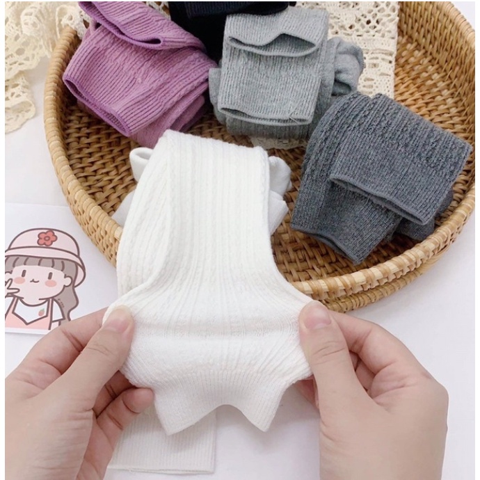 Quần tất len KHÔNG BÀN cho bé, quần legging len gân không bàn cực xinh dáng ôm gọn cho bé