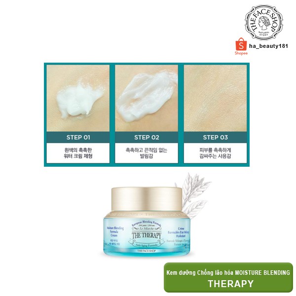 Kem dưỡng ẩm chống lão hóa làm dịu da phục hồi da The Face Shop The Therapy Moisture Blending Formula Cream 50ml