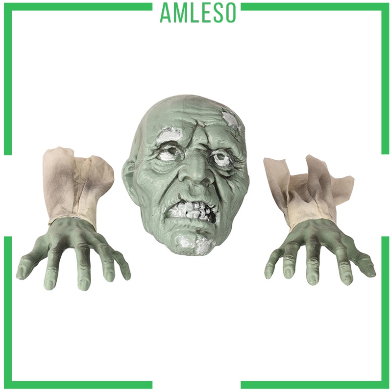 [AMLESO]Horrible Lawn Zombie Decoration Garden Arms Ornament Realistic Spooky Statue