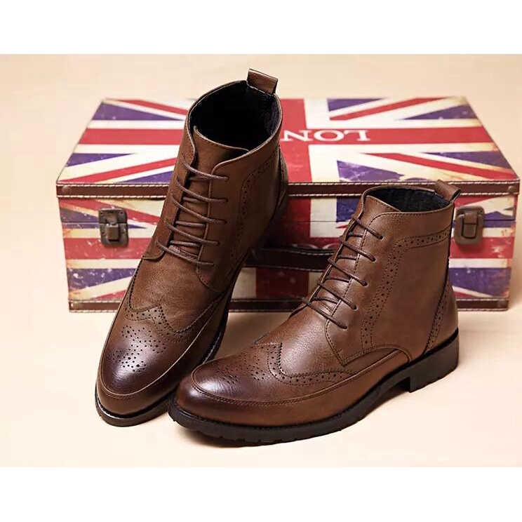 Giày bốt da cổ cao phong cách nam lịch lãm hợp thời trang | BigBuy360 - bigbuy360.vn