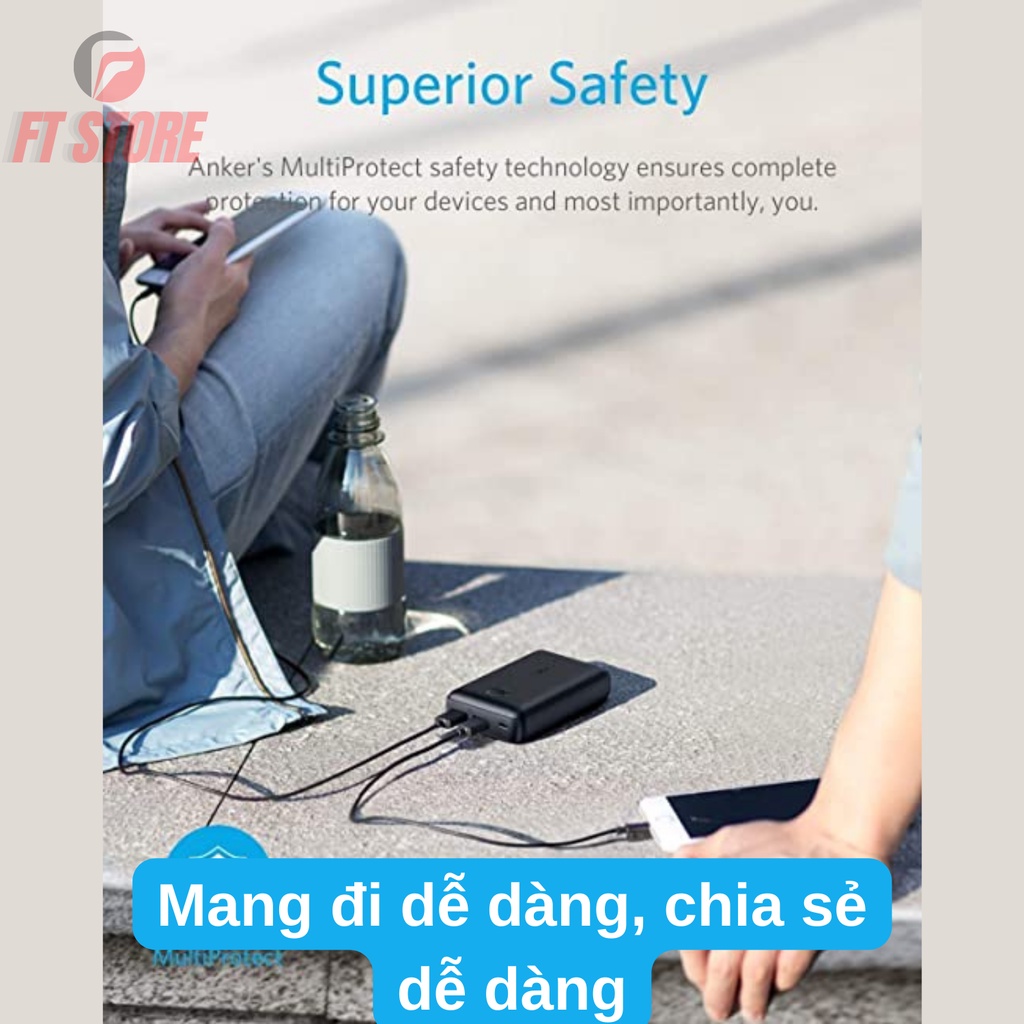 【Giao Hỏa Tốc】Pin Dự Phòng 10000 mAh Sạc Nhanh 12W Anker A1223 PowerCore BH 12TH
