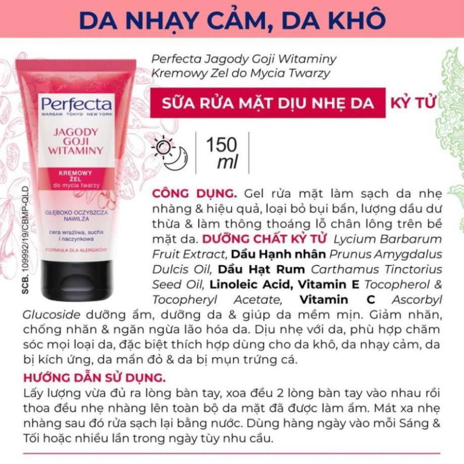 SỮA RỬA MẶT DỊU NHẸ DA KÌ TỬ VÀ GEL RỬA MẶT SẠCH SÂU 2IN1 CẢI XOĂN PERFECTA 150ML