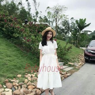 [SALE HẾT HÀNG] ĐẦM 3 TẦNG EO THẮT XINH (Màu đỏ)