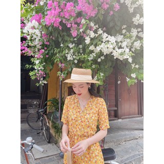 Váy hoa nhí cổ wrap