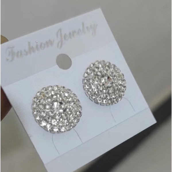 Đôi Khuyên Tai Tròn Đính Đá Thời Trang Cho Nữ